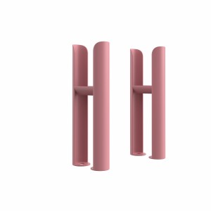 Bern Traditional Double Column Radiator Feet - Rose Clair Pink