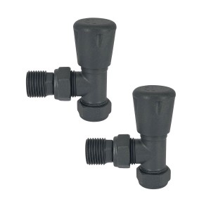Angled 15mm Anthracite Radiator and Towel Rail Manual Valves