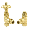 15mm Westminster Polished Brass Thermostatic Angled Radiator Valves