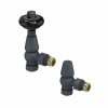 Traditional Thermostatic Angled Radiator Valves - Anthracite