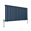 Norden 600 x 1181mm Sapphire Blue Single Horizontal Oval Column Designer Radiator