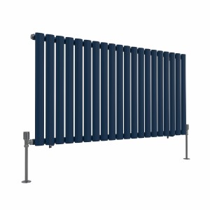 Norden 600 x 1181mm Sapphire Blue Single Horizontal Oval Column Designer Radiator