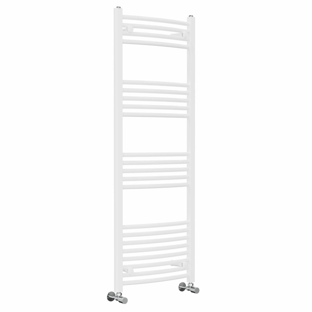 Fjord 1400 x 500mm Curved White Heated Towel Rail
