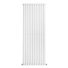 Vertical Column Designer Radiator Oval Flat Panel Double White 1600 x 591mm - Modern Central Heating Space Saving Radiators - Perfect for Bathrooms, Kitchen, Hallway, Living Room