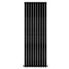 Vertical Column Designer Radiator Oval Flat Panel Single Black 1600 x 591mm - Modern Central Heating Space Saving Radiators - Perfect for Bathrooms, Kitchen, Hallway, Living Room