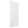 Vertical Column Designer Radiator Oval Flat Panel Single White 1600 x 591mm - Modern Central Heating Space Saving Radiators - Perfect for Bathrooms, Kitchen, Hallway, Living Room