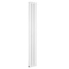 Vertical Column Designer Radiator Oval Flat Panel Double White 1600 x 237mm  - Modern Central Heating Space Saving Radiators - Perfect for Bathrooms, Kitchen, Hallway, Living Room