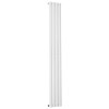 Vertical Column Designer Radiator Oval Flat Panel Single White 1600 x 237mm  - Modern Central Heating Space Saving Radiators - Perfect for Bathrooms, Kitchen, Hallway, Living Room