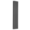 Vertical Column Designer Radiator Oval Flat Panel Double Anthracite 1600 x 355mm - Modern Central Heating Space Saving Radiators - Perfect for Bathrooms, Kitchen, Hallway, Living Room