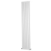 Vertical Column Designer Radiator Oval Flat Panel Double White 1600 x 355mm - Modern Central Heating Space Saving Radiators - Perfect for Bathrooms, Kitchen, Hallway, Living Room