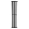 Vertical Column Designer Radiator Oval Flat Panel Single Anthracite 1600 x 355mm - Modern Central Heating Space Saving Radiators - Perfect for Bathrooms, Kitchen, Hallway, Living Room