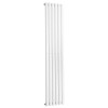 Vertical Column Designer Radiator Oval Flat Panel Single White 1600 x 355mm - Modern Central Heating Space Saving Radiators - Perfect for Bathrooms, Kitchen, Hallway, Living Room