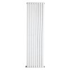 Vertical Column Designer Radiator Oval Flat Panel Double White 1600 x 473mm - Modern Central Heating Space Saving Radiators - Perfect for Bathrooms, Kitchen, Hallway, Living Room