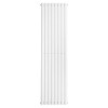 Vertical Column Designer Radiator Oval Flat Panel Single White 1600 x 473mm - Modern Central Heating Space Saving Radiators - Perfect for Bathrooms, Kitchen, Hallway, Living Room