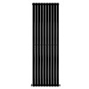 Vertical Column Designer Radiator Oval Flat Panel Double Black 1800 x 591mm - Modern Central Heating Space Saving Radiators - Perfect for Bathrooms, Kitchen, Hallway, Living Room