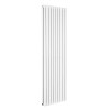 Vertical Column Designer Radiator Oval Flat Panel Double White 1800 x 591mm - Modern Central Heating Space Saving Radiators - Perfect for Bathrooms, Kitchen, Hallway, Living Room