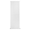 Vertical Column Designer Radiator Oval Flat Panel Single White 1800 x 591mm - Modern Central Heating Space Saving Radiators - Perfect for Bathrooms, Kitchen, Hallway, Living Room