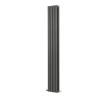 Vertical Column Designer Radiator Oval Flat Panel Double Anthracite 1800 x 237mm - Modern Central Heating Space Saving Radiators - Perfect for Bathrooms, Kitchen, Hallway, Living Room