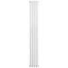 Vertical Column Designer Radiator Oval Flat Panel Single White 1800 x 237mm - Modern Central Heating Space Saving Radiators - Perfect for Bathrooms, Kitchen, Hallway, Living Room