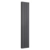 Vertical Column Designer Radiator Oval Flat Panel Double Anthracite 1800 x 355mm- Modern Central Heating Space Saving Radiators - Perfect for Bathrooms, Kitchen, Hallway, Living Room