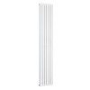 Vertical Column Designer Radiator Oval Flat Panel Double White 1800 x 355mm- Modern Central Heating Space Saving Radiators - Perfect for Bathrooms, Kitchen, Hallway, Living Room