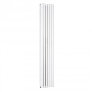 Vertical Column Designer Radiator Oval Flat Panel Double White 1800 x 355mm- Modern Central Heating Space Saving Radiators - Perfect for Bathrooms, Kitchen, Hallway, Living Room