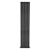 Vertical Column Designer Radiator Oval Flat Panel Single Black 1800 x 355mm- Modern Central Heating Space Saving Radiators - Perfect for Bathrooms, Kitchen, Hallway, Living Room