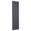 Vertical Column Designer Radiator Oval Flat Panel Double Anthracite 1800 x 473mm - Modern Central Heating Space Saving Radiators - Perfect for Bathrooms, Kitchen, Hallway, Living Room
