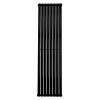 Vertical Column Designer Radiator Oval Flat Panel Single Black 1800 x 473mm - Modern Central Heating Space Saving Radiators - Perfect for Bathrooms, Kitchen, Hallway, Living Room