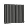 Horizontal Column Designer Radiator Oval Flat Panel Double Anthracite 600 x 768mm - Modern Central Heating Space Saving Radiators - Perfect for Bathrooms, Kitchen, Hallway, Living Room