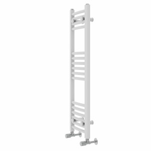 Fjord 1000 x 300mm Curved White Heated Towel Rail