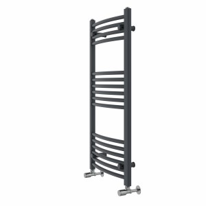Fjord 1000 x 500mm Curved Anthracite Heated Towel Rail