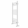 Fjord 1000 x 500mm Curved White Heated Towel Rail