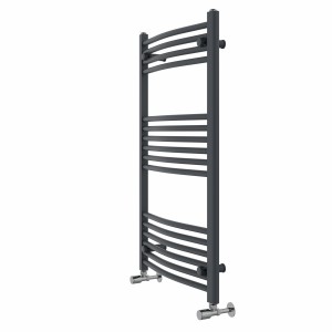 Fjord 1000 x 600mm Curved Anthracite Heated Towel Rail