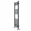 Fjord 1200 x 400mm Curved Anthracite Heated Towel Rail