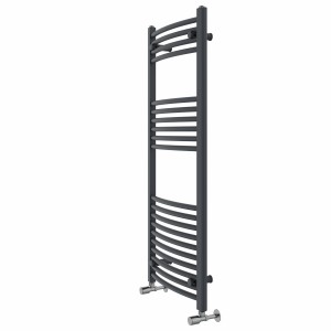 Fjord 1200 x 500mm Curved Anthracite Heated Towel Rail