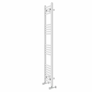 Fjord 1400 x 300mm Curved White Heated Towel Rail