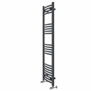 Fjord 1400 x 400mm Curved Anthracite Heated Towel Rail