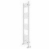 Fjord 1400 x 400mm Curved White Heated Towel Rail