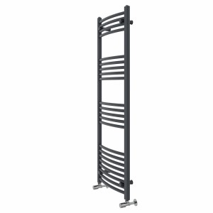 Fjord 1400 x 500mm Curved Anthracite Heated Towel Rail