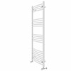 Fjord 1400 x 600mm Curved White Heated Towel Rail