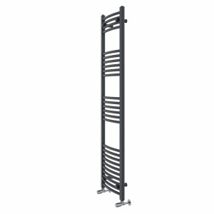Fjord 1600 x 400mm Curved Anthracite Heated Towel Rail
