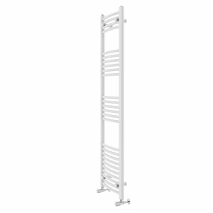 Fjord 1600 x 400mm Curved White Heated Towel Rail