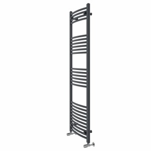 Fjord 1600 x 500mm Curved Anthracite Heated Towel Rail