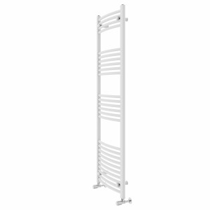 Fjord 1600 x 500mm Curved White Heated Towel Rail