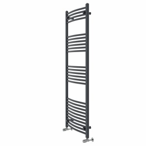 Fjord 1600 x 600mm Curved Anthracite Heated Towel Rail