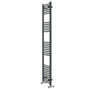 Fjord 1800 x 400mm Curved Anthracite Heated Towel Rail