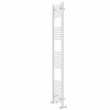 Fjord 1800 x 400mm Curved White Heated Towel Rail