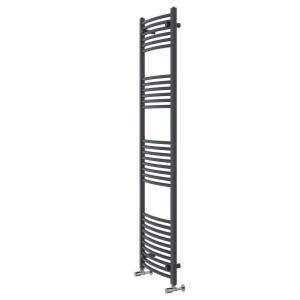 Fjord 1800 x 500mm Curved Anthracite Heated Towel Rail