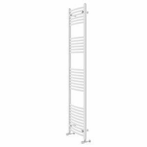 Fjord 1800 x 500mm Curved White Heated Towel Rail